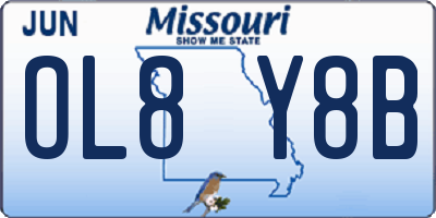 MO license plate OL8Y8B