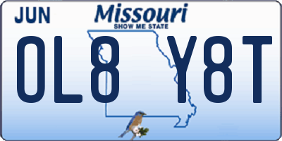 MO license plate OL8Y8T
