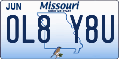 MO license plate OL8Y8U