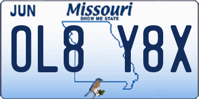 MO license plate OL8Y8X
