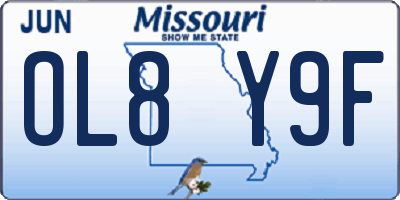 MO license plate OL8Y9F