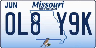 MO license plate OL8Y9K
