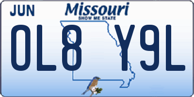 MO license plate OL8Y9L