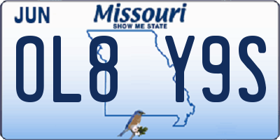MO license plate OL8Y9S