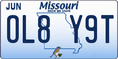 MO license plate OL8Y9T