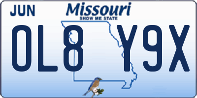 MO license plate OL8Y9X