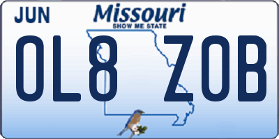 MO license plate OL8Z0B