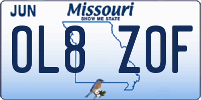 MO license plate OL8Z0F