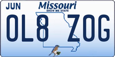MO license plate OL8Z0G