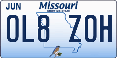 MO license plate OL8Z0H