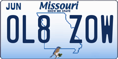 MO license plate OL8Z0W