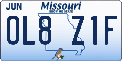MO license plate OL8Z1F