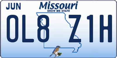MO license plate OL8Z1H