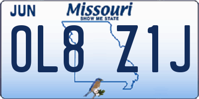 MO license plate OL8Z1J