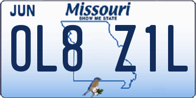 MO license plate OL8Z1L