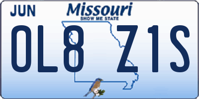 MO license plate OL8Z1S