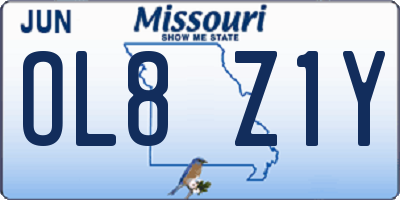 MO license plate OL8Z1Y