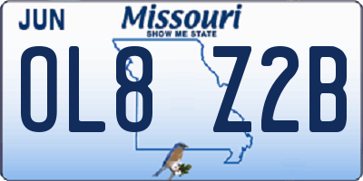 MO license plate OL8Z2B