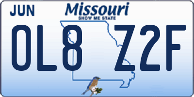 MO license plate OL8Z2F