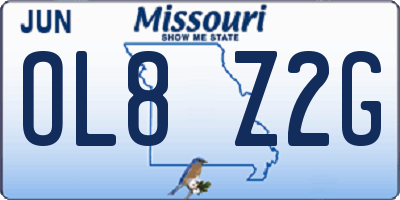 MO license plate OL8Z2G