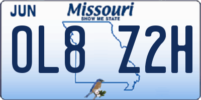 MO license plate OL8Z2H