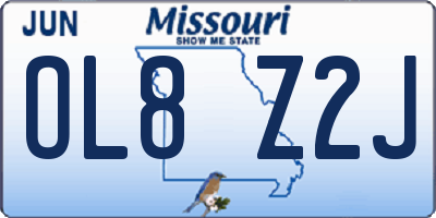 MO license plate OL8Z2J