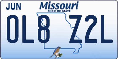 MO license plate OL8Z2L