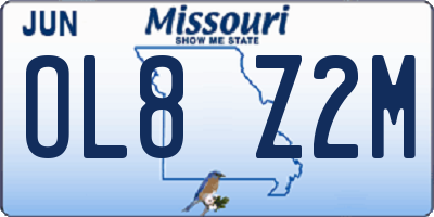 MO license plate OL8Z2M