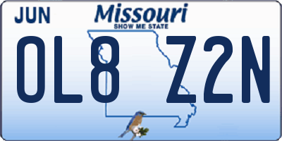 MO license plate OL8Z2N