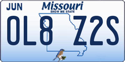 MO license plate OL8Z2S