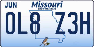 MO license plate OL8Z3H