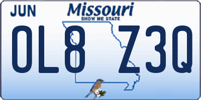 MO license plate OL8Z3Q