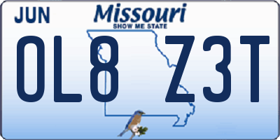 MO license plate OL8Z3T