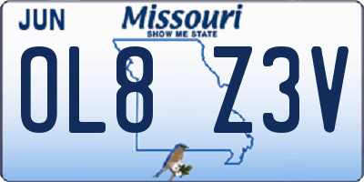 MO license plate OL8Z3V