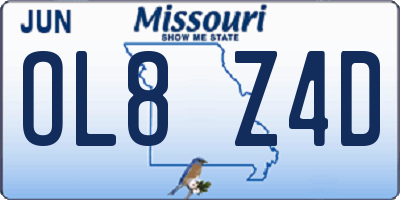 MO license plate OL8Z4D