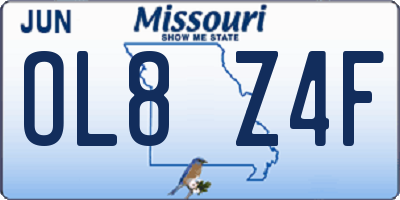 MO license plate OL8Z4F