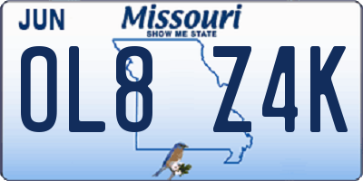 MO license plate OL8Z4K