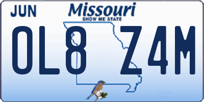 MO license plate OL8Z4M