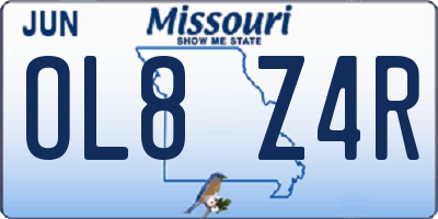 MO license plate OL8Z4R