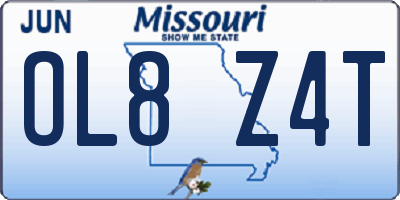 MO license plate OL8Z4T