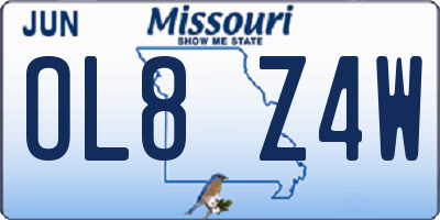 MO license plate OL8Z4W
