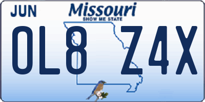 MO license plate OL8Z4X