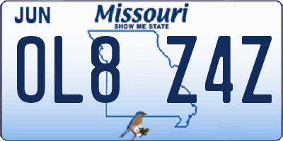 MO license plate OL8Z4Z