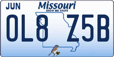 MO license plate OL8Z5B