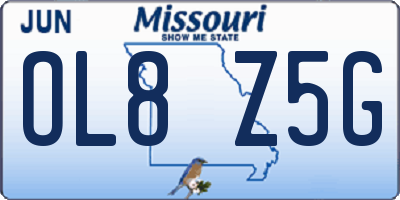 MO license plate OL8Z5G