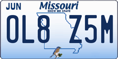MO license plate OL8Z5M