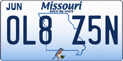 MO license plate OL8Z5N