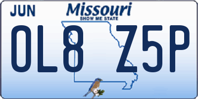 MO license plate OL8Z5P