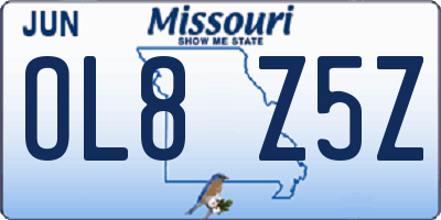 MO license plate OL8Z5Z