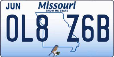 MO license plate OL8Z6B